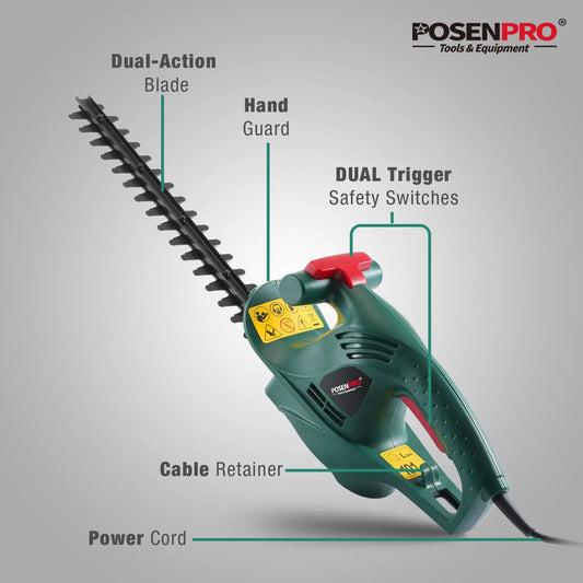 Kabelgebundener elektrischer Heckenschere 450 W, elektrischer Heckenschere, 450 mm Diamantschneidmesser, 16 mm Zahnöffnung