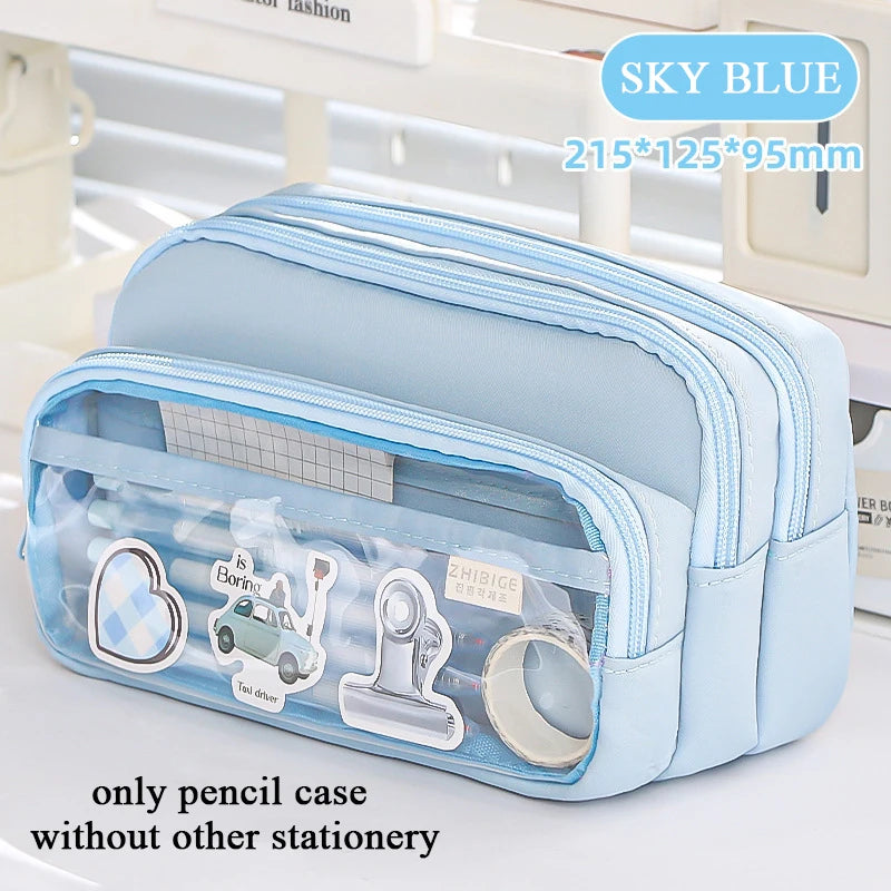 Neues einfaches Federmäppchen mit großem Fassungsvermögen für Schüler.