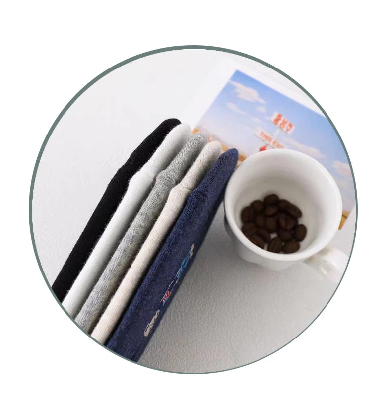 5 Pairs of Super Cute Bear Embroidered Cartoon Bear Boat Socks, Soft and Comfortable, Sweat Wicking and Versatile Short Socks.