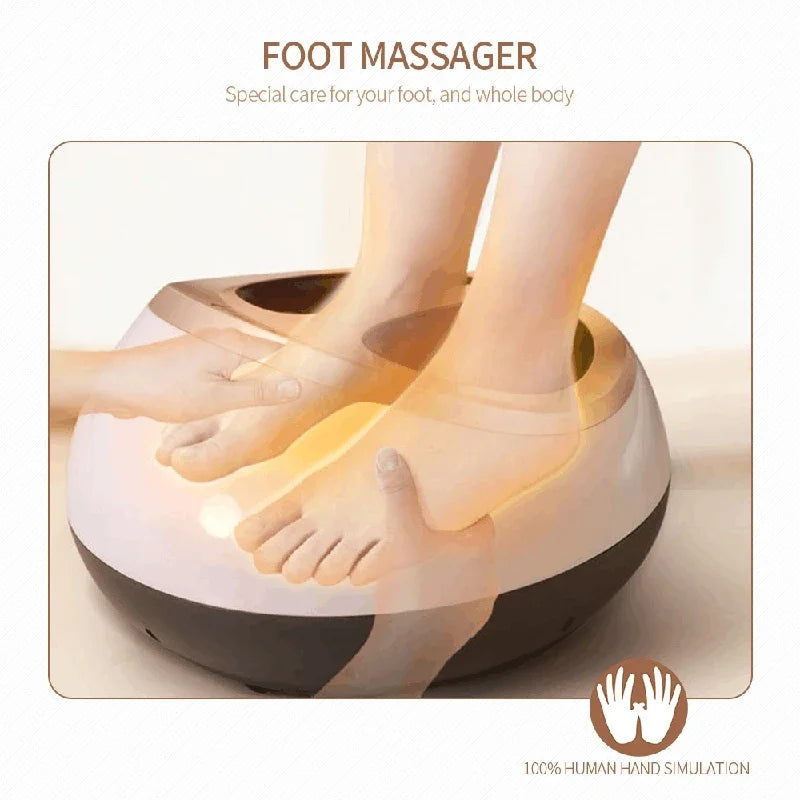 Electric Shiatsu Foot Massager Health Care Heating deep Kneading Scraping Vibration Air Compression Massage Therapy Anti-stress.