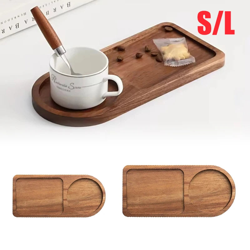 Wooden Tea Coffee Tray Fruit Dessert Candy Plate Table Decoration Bread Snack Food Dish Tray Decorative Tableware Home Kitchen.