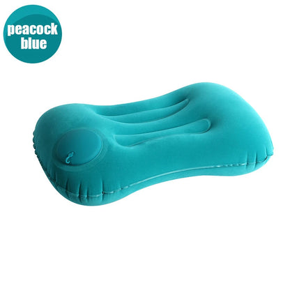 portable Inflatable Square Pillow Flocking travel neck pillow foldable waist pillow Comfortable Travel Camping Plane Pillow 1PC.