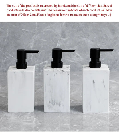 Bathroom Accessories Complete Marble Pattern Lotion Soap Dispenser,Toothbrush Holder,Tumbler,Tray Resin material Black white.