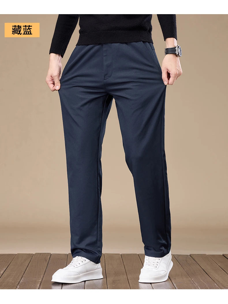 Men's Slim-Fit Straight-Leg Casual Trousers for Young and Middle-Aged Men - New Autumn Collection.