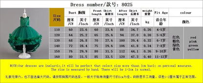 Gelbes ärmelloses Kinder leistungs kleid Bogens chwanz kleid Prinzessin kleid für 3y bis 12y Geburtstags feier kleidung.