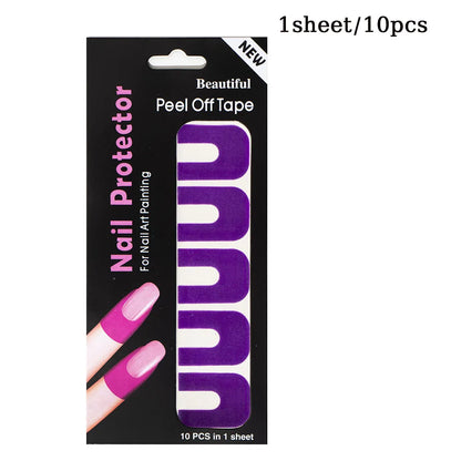 10/20/50 Pcs U-shape Spill-proof Anti-overflow Nail Polish Paint Varnish Peel Off Tape Finger Cover Nail Protector Stickers