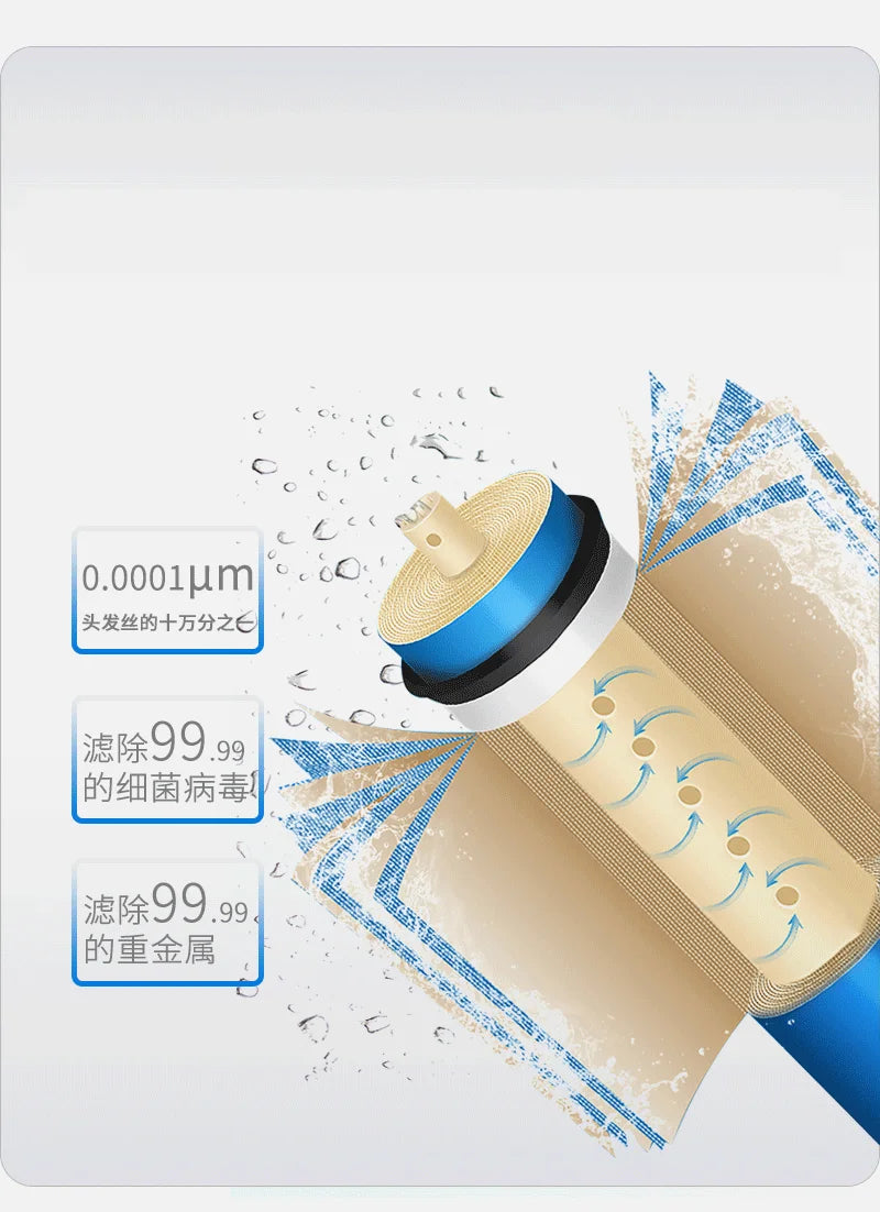 Water Purifier Reverse Osmosis Pure Machine 90G Large Flow Automatic Flush Under The Household Kitchen Direct Drink Filtration.