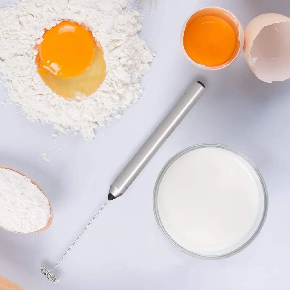 Milk Frother Handheld Battery Operated Mini Mixer Electric Foam Maker for Coffee Stainless Steel Milk Foamer for Coffee.