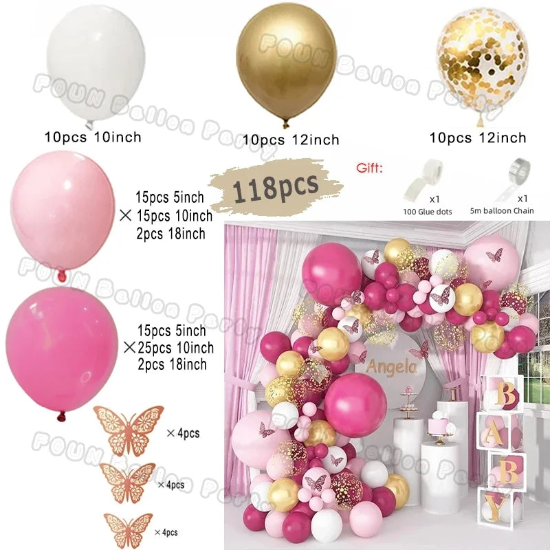 Erröten Retro Rosa Elfenbein Weiß Luftballons Girlande Bogen Kit für Geburtstag Party Hochzeit Baby Dusche Dekorationen Party Ballon Liefert