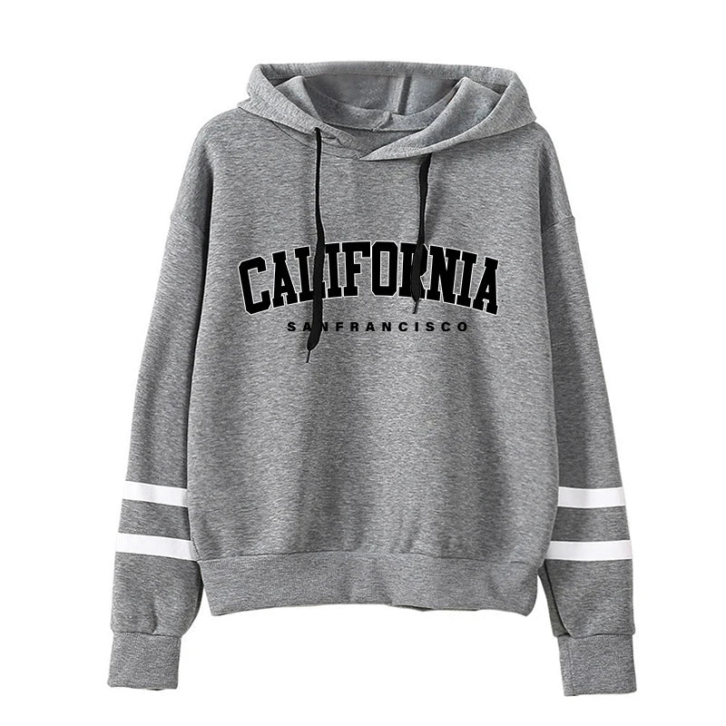 California Womens Tracksuit Casual Stripe Versatile Hooded Sweatshirt or Pants or Suit Simplicity Hot Sales Street Outfits S-3XL.