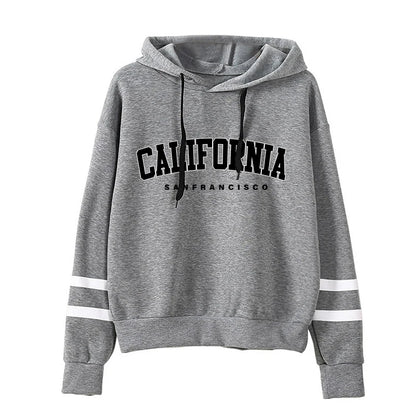 California Womens Tracksuit Casual Stripe Versatile Hooded Sweatshirt or Pants or Suit Simplicity Hot Sales Street Outfits S-3XL.