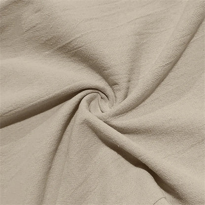 Autumn New Men's Cotton Pants Solid Color Button Drawstring Design Casual Loose Fit Cozy Trousers Simple Style Long Pants.