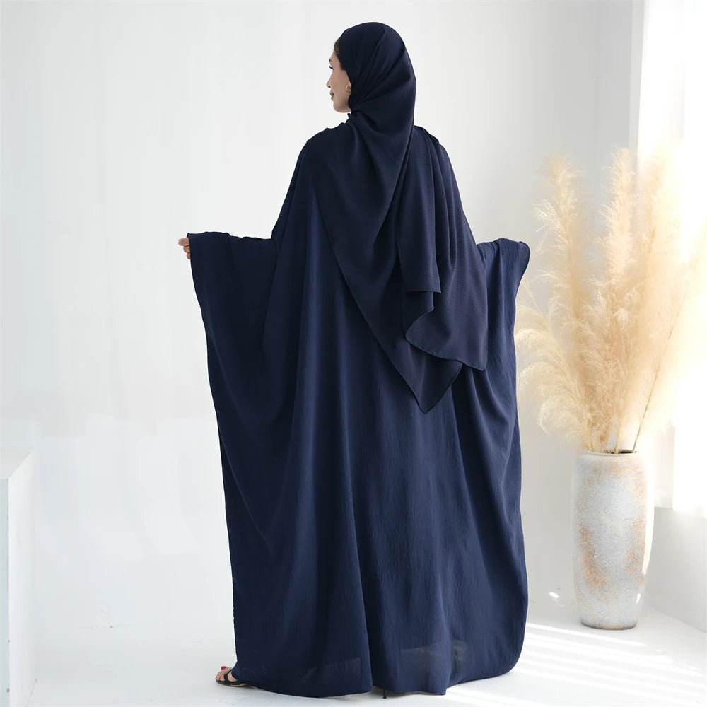 Ramadan Eid Baumwolle Leinen Khimar Abaya Set Dubai Muslim Sets Hijab Kleid Kaftan Abayas Kaftan Marocain Femme Vestidos Para Mujer