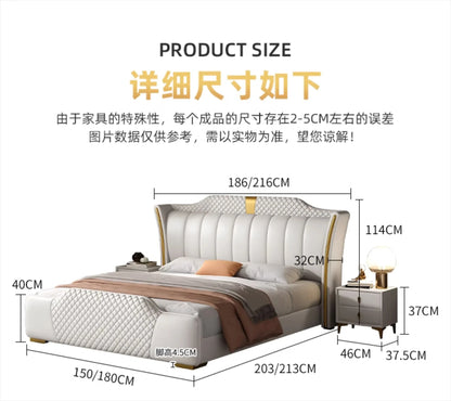 Luxuriöses Doppelbett mit Rahmen, 200 x 200 cm, King-Size-Bett, beleuchtet, 180 x 200, Queen-Size-Bett, luxuriöses, modernes, voll beleuchtetes 2-Personen-Schlafzimmer-Wohnmöbel