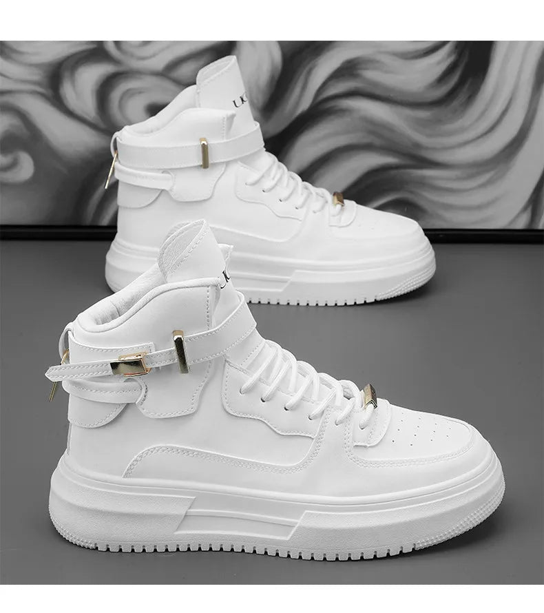 Hot Fashion Brown Sneakers Men 2024 Designer Men High Top Shoes Comfortable Platform Shoes Men Casual Mens Skateboard Sneakers