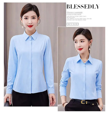 White Shirt Long-sleeved Slim Shirt Korean Style Professional Work Clothes Work Clothes.