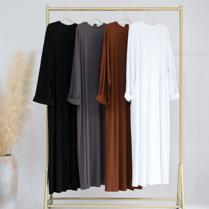 2023 Autumn Winter Knitted Dress Muslim Women Abaya Female Arabic Turkey Modest Dresses New Warm Long Robe Islam Clothing.