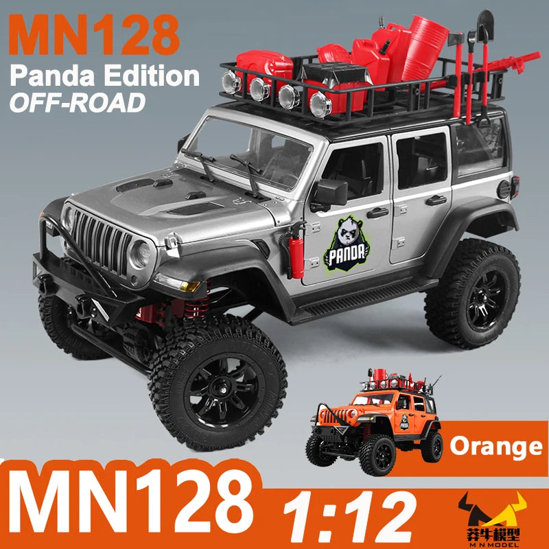 1/12 MN128 RC Car 4WD Jeep Model 2.4G Remote Control LED Light 4X4 Off Road 4WD Climbing RC Truck Electric Toy Car Gift for Boy.