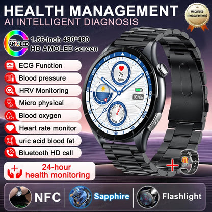 2025 New For HUAWEI Health MonitorUric Acid Blood Pressure Blood oxygen Body Analysis Smart Watch ECG+PPG Clock Smartwatch Men