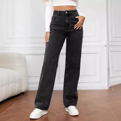 2000s Jeans Women High Waist Wide Leg Straight Y2K Jean Women's Loose Fit Denim Trousers Comfortable Plus Size Casual Pants.