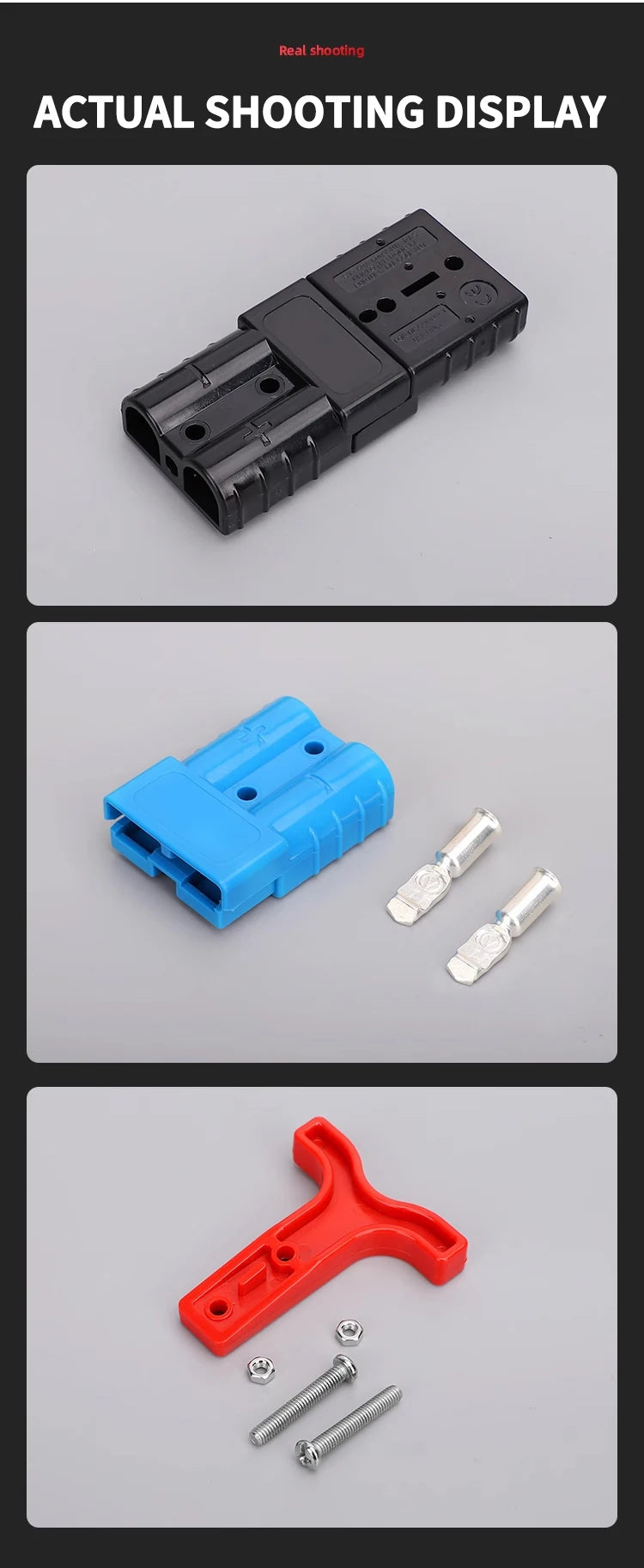 4Pcs Anderson Plug 50A/120A Anderson Connector Power 2 Pin Battery Charging Plug Connector.