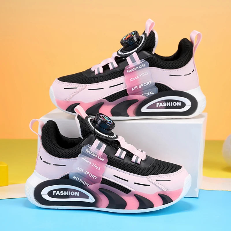 Pink Girl's Fashion Sneakers Anti Slip Comfortable Children Boy's Casual Walking Shoes Outdoor Sport Tennis.