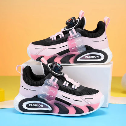 Pink Girl's Fashion Sneakers Anti Slip Comfortable Children Boy's Casual Walking Shoes Outdoor Sport Tennis.