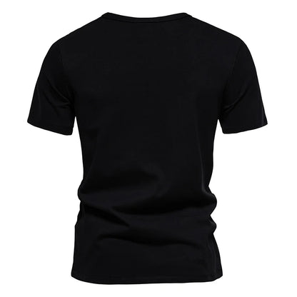 Men's Short Sleeve Basic Top Tees Casual 100% Cotton Regular Fit O-Neck T Shirts Black White Navy Gray.