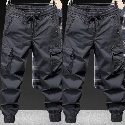 Modische Freizeit hose Herren Loose-Fit Cargo hose im Jugendstil einfarbig verkürzte trend ige Marken schuhe für den Frühling Herbst