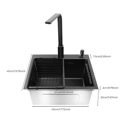 Komplettset für Küchenspüle mit 360° °   Drehbarer Wasserhahn für Familienrestaurant, Waschküche, Keller, Bar, Speisewagen, Dessert, Café