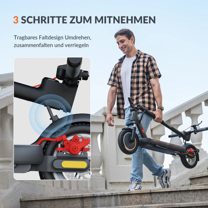 5TH WHEEL ES14 ABE Adult E-Scooter 400W Motor 48V 7.5AH Battery City Electric Scooter 10" Solid Tires Foldable Electric Scooter.