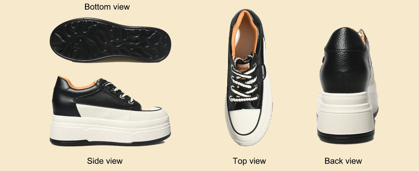 Fujin 9cm Cow Suede Genuine Leather Women Vulcanized Shoes Platform Wedge Skate Boarding High Brand Heels Casual Summer Shoes.