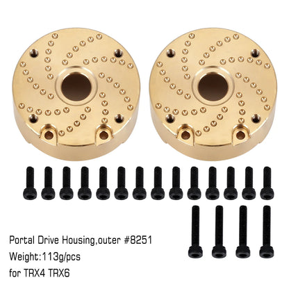 INJORA Heavy Brass Counterweight Portal Drive Housing Bumper Holder Axle Mount for RC Crawler TRX4 TRX-4 TRX6 Upgrade Parts