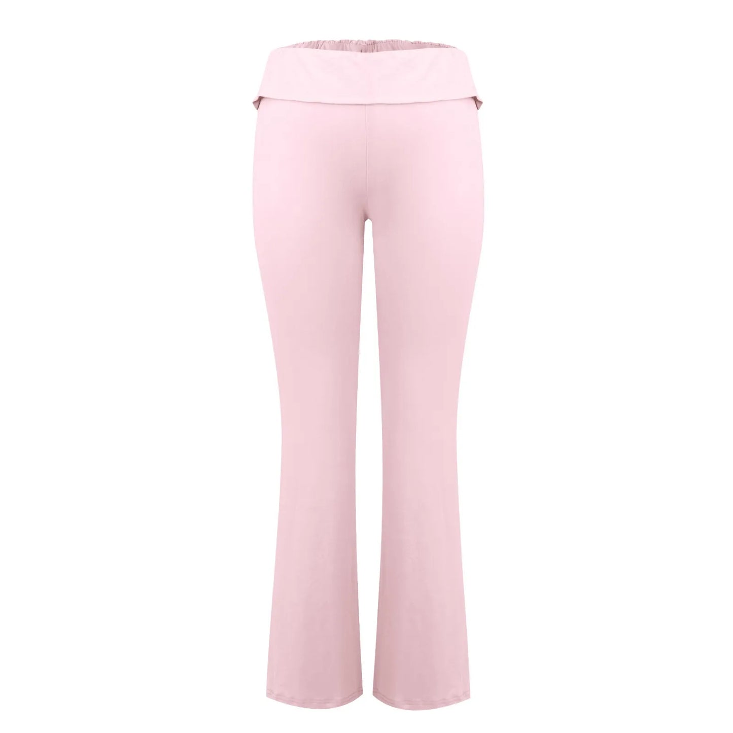 Damenmode, einfarbig, schmale Passform, schmale Reverse-Taille, niedrige Taille, elastische Taille, Schlaghose, Hose für Damen, Damenhose 2024