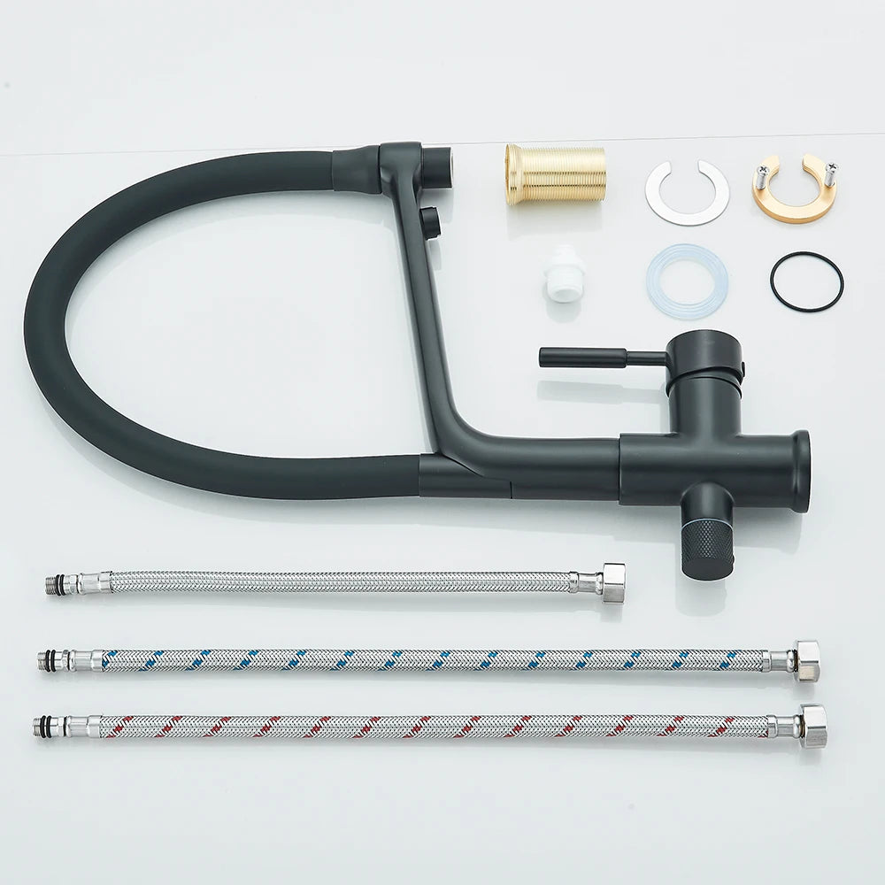 Kitchen Faucet Filtered Water Dual Spout Purification Feature Kitchen Tap 360 Rotation Water Crane For Kitchen