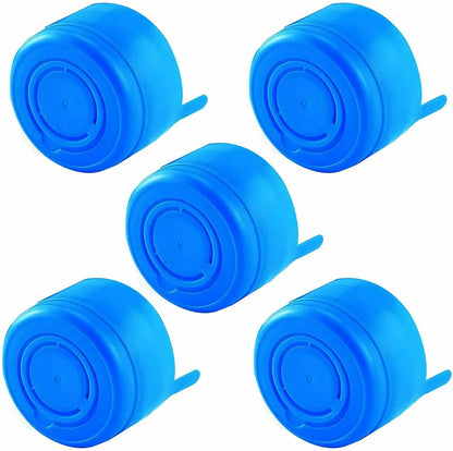 5pcs 55mm Water Bottle Snap On Cap Replacement 3 and 5 Gallon Non-Spill Water Jug Caps Reusable Non Spill Caps Anti Splash Peel.