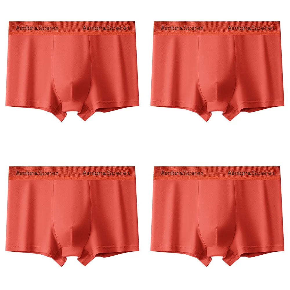 4Pcs Männer Unterwäsche Sportliche Boxer Plus Größe Jugend Boxer Shorts Bequeme Atmungsaktive Flache Hosen männer Quadratische Höschen Slip geschenk