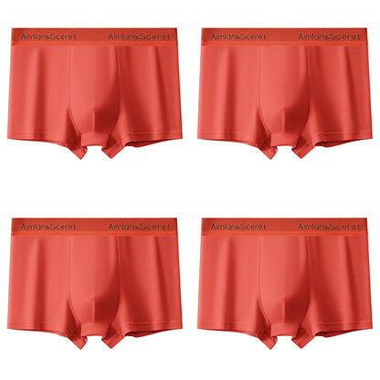 4Pcs Männer Unterwäsche Sportliche Boxer Plus Größe Jugend Boxer Shorts Bequeme Atmungsaktive Flache Hosen männer Quadratische Höschen Slip geschenk