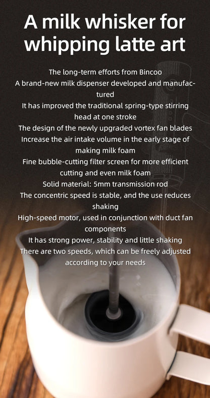 Bincoo New Milk Foamer Coffee Whisk Mixer Electric Blender Egg Beater Mini Frother Handle Stirrer Cappuccino Maker Cooking Tools.