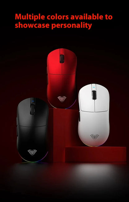 New Aula V9 Ultra Wireless E-sports Gaming Mouse Double 8k 3mode PAW 3950 8k 55g Lightweight Ergonomic Mouse Custom PC Accessory