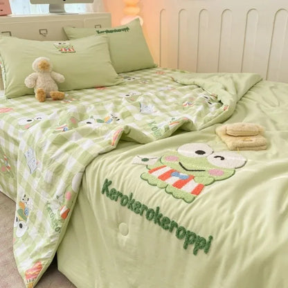 New Kawaii Hello Kitty Sanrio AnimeKuromi Winter Thickened Single both bed Plush Soft Quilt Cute Cartoon Cinnamoroll Warn.