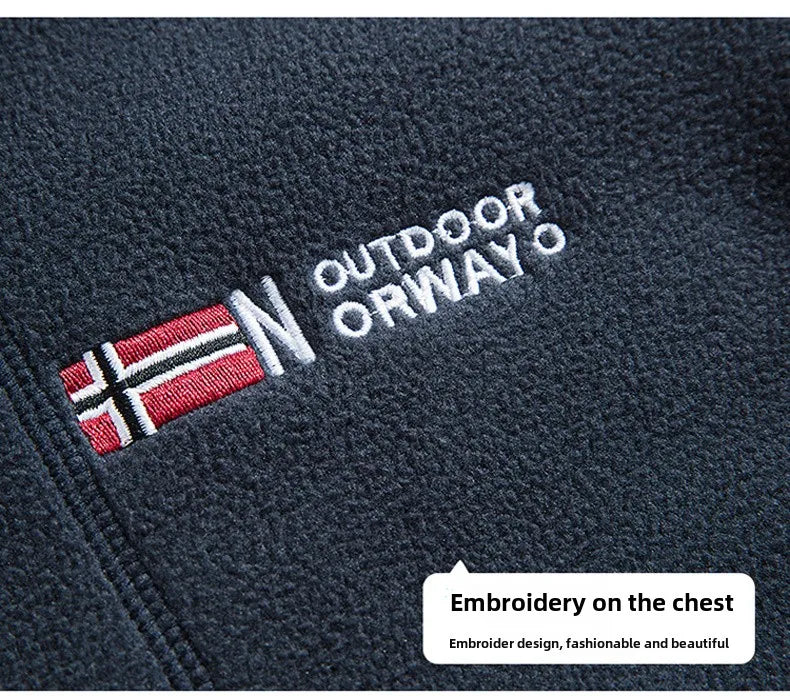 Outdoor Ski Fleece Jacket Men's Autumn And Winter Brand Thick Very Cold Plush Lapel Coat Casual Snow Windproof Sweatshirt Jacket.