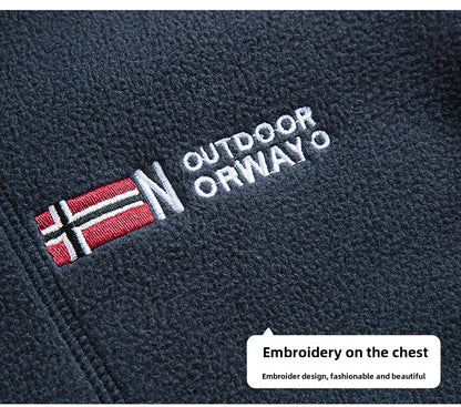 Outdoor Ski Fleece Jacket Men's Autumn And Winter Brand Thick Very Cold Plush Lapel Coat Casual Snow Windproof Sweatshirt Jacket.