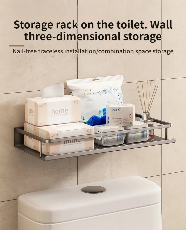 60 cm Breite, verbessertes WC-Aufbewahrungsregal/Badezimmer-Shampoo-Regale, Kleiderbügel, Duschregal, Kleiderbügel, Eckregal