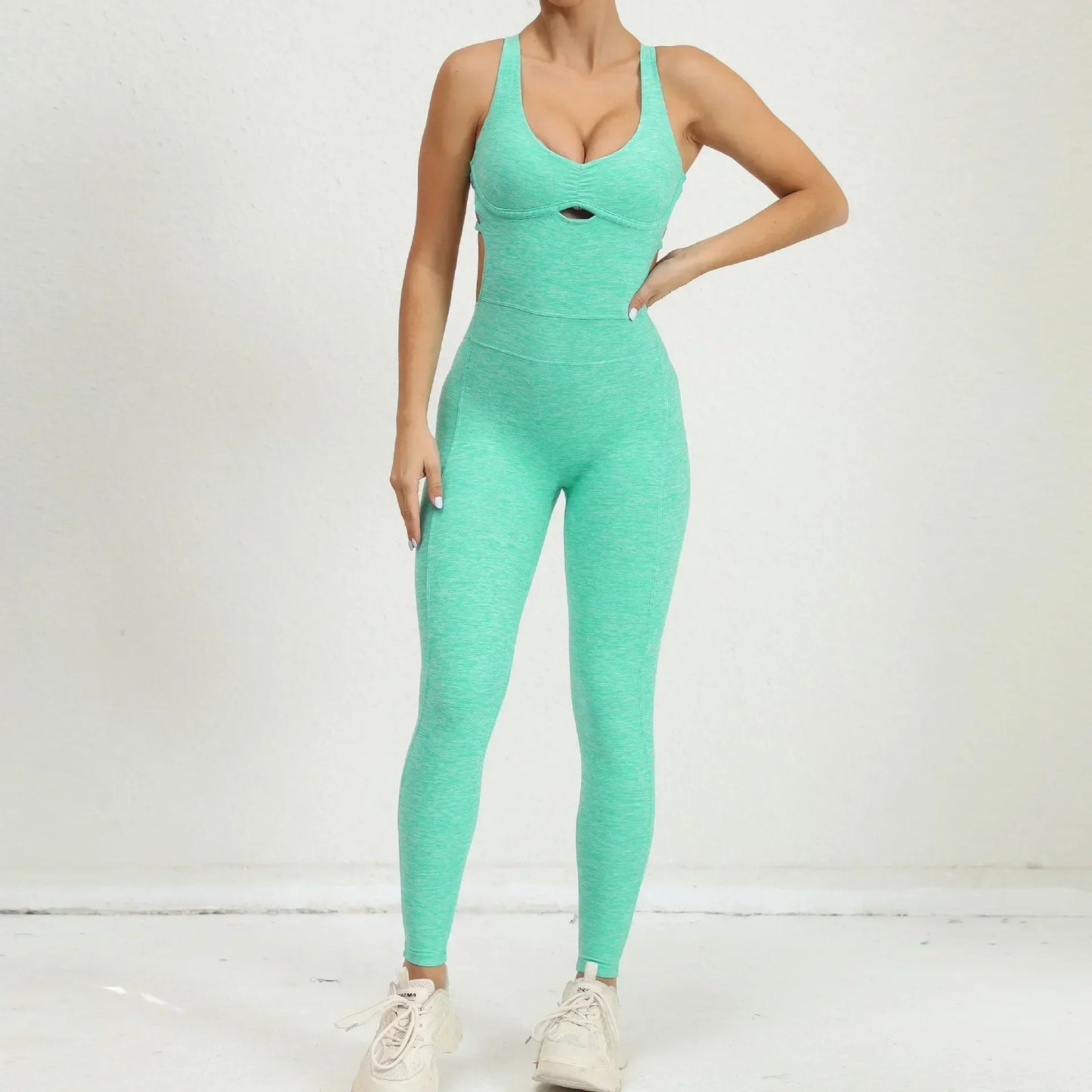 Seamless Yoga Jumpsuits Sports Fitness Peach Hip Raise Cross Beauty Back Dance Belly Contracting One-piece Tracksuits for Women