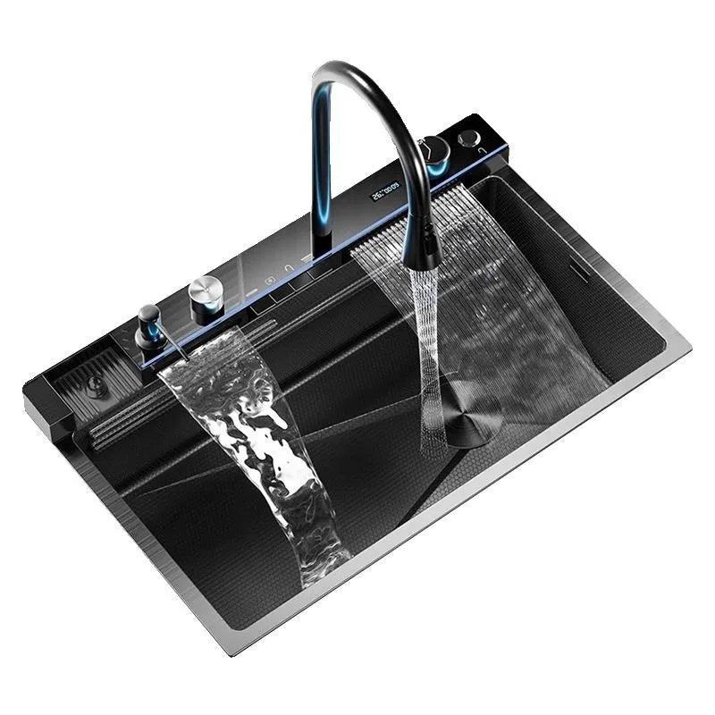 Extra Thick 5.0mm Kitchen 304 Sink, Whale Sink, Stainless Steel Large Single Sink, Waterfall Sink, Thickened Dish Sink