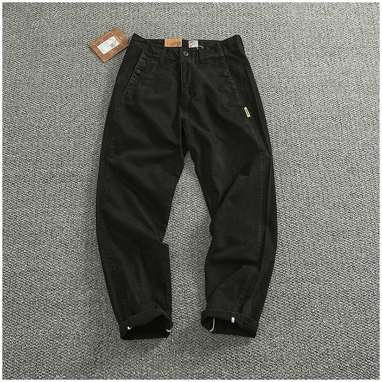 Spring And Autumn New American Retro 100% Cotton Multi-pocketed Washed Old Straight Casual Pants Loose Fashion Cargo Trousers.