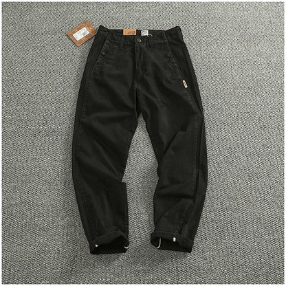 Spring And Autumn New American Retro 100% Cotton Multi-pocketed Washed Old Straight Casual Pants Loose Fashion Cargo Trousers.