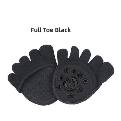 2Pcs=1Pair Toe Separator Foot Care Half Insoles Five Finger Socks Pads Bunion Sleeve Protector Hallux Valgus Forefoot For Women.