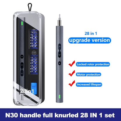 28/62 in 1 Elektro-Schraubendreher-Set, Präzisions-Elektrowerkzeug-Set, wiederaufladbar, kabellos, Mini, kleine Bits für Xiaomi Mobile Cell Repair